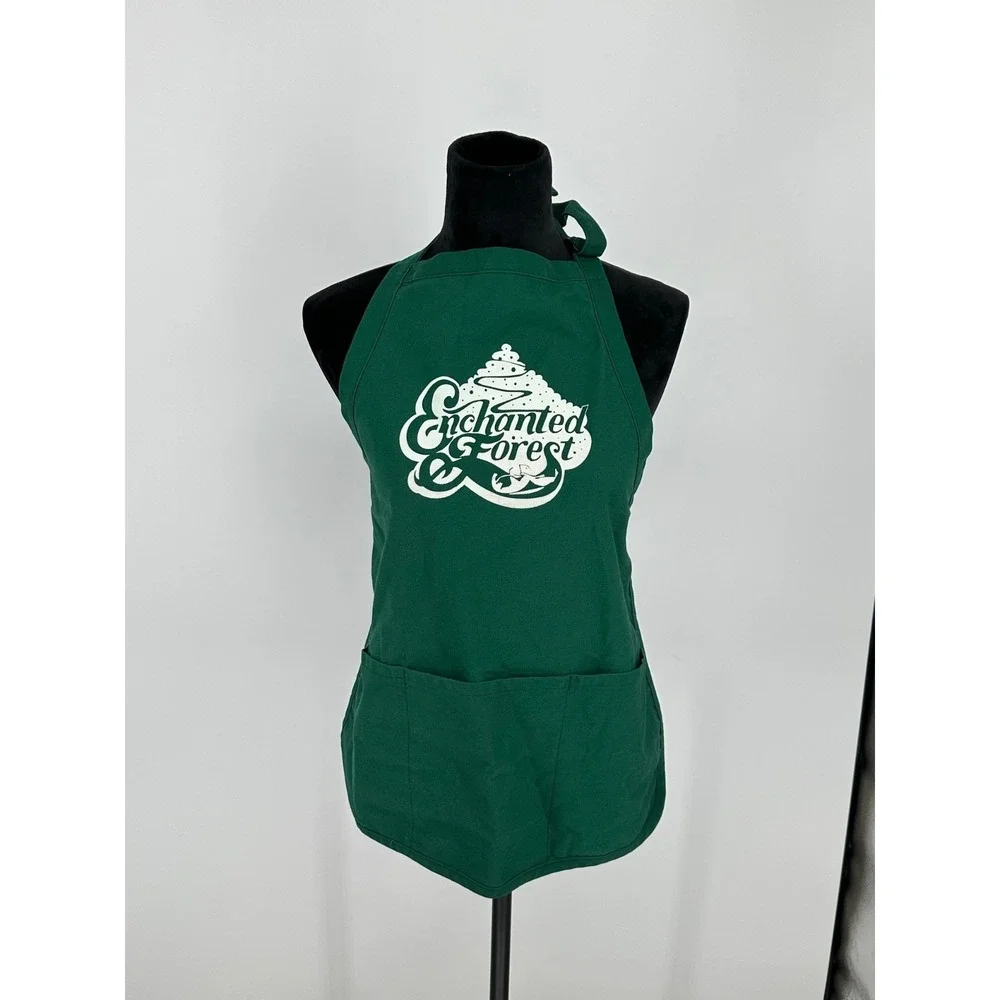 Rare Vintage Enchanted Forrest Green Adjustable Apron Augusta Sportswear USA P9